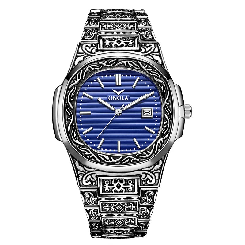 Luxury Retro Golden Quartz Watch for Men