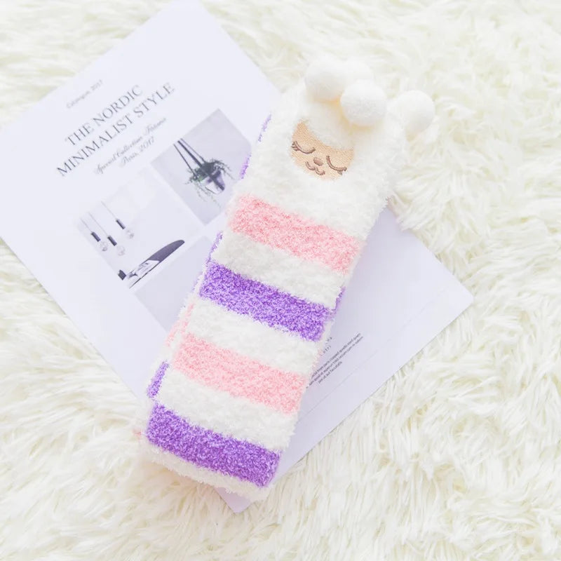 Harajuku Style Cat Claw Coral Fleece Socks
