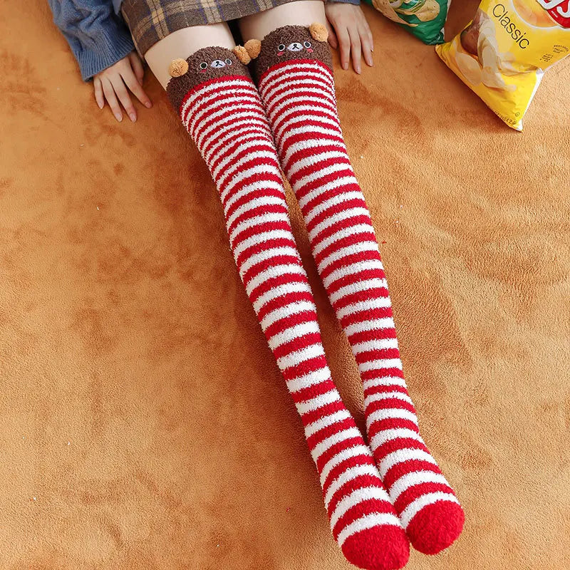 Harajuku Style Cat Claw Coral Fleece Socks