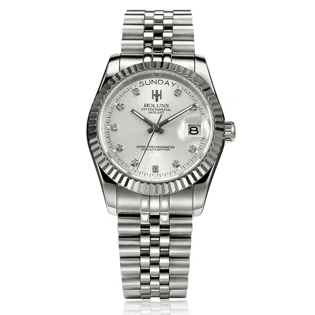 Luxury Gold Diamond Quartz Watch for Men