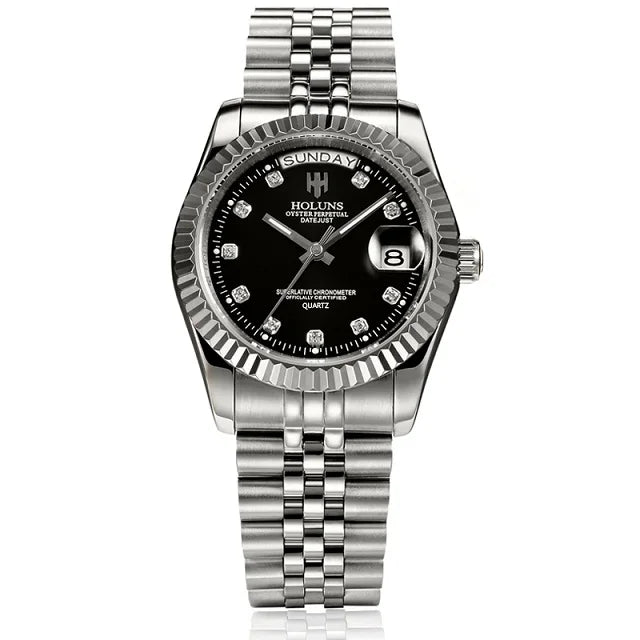 Luxury Gold Diamond Quartz Watch for Men