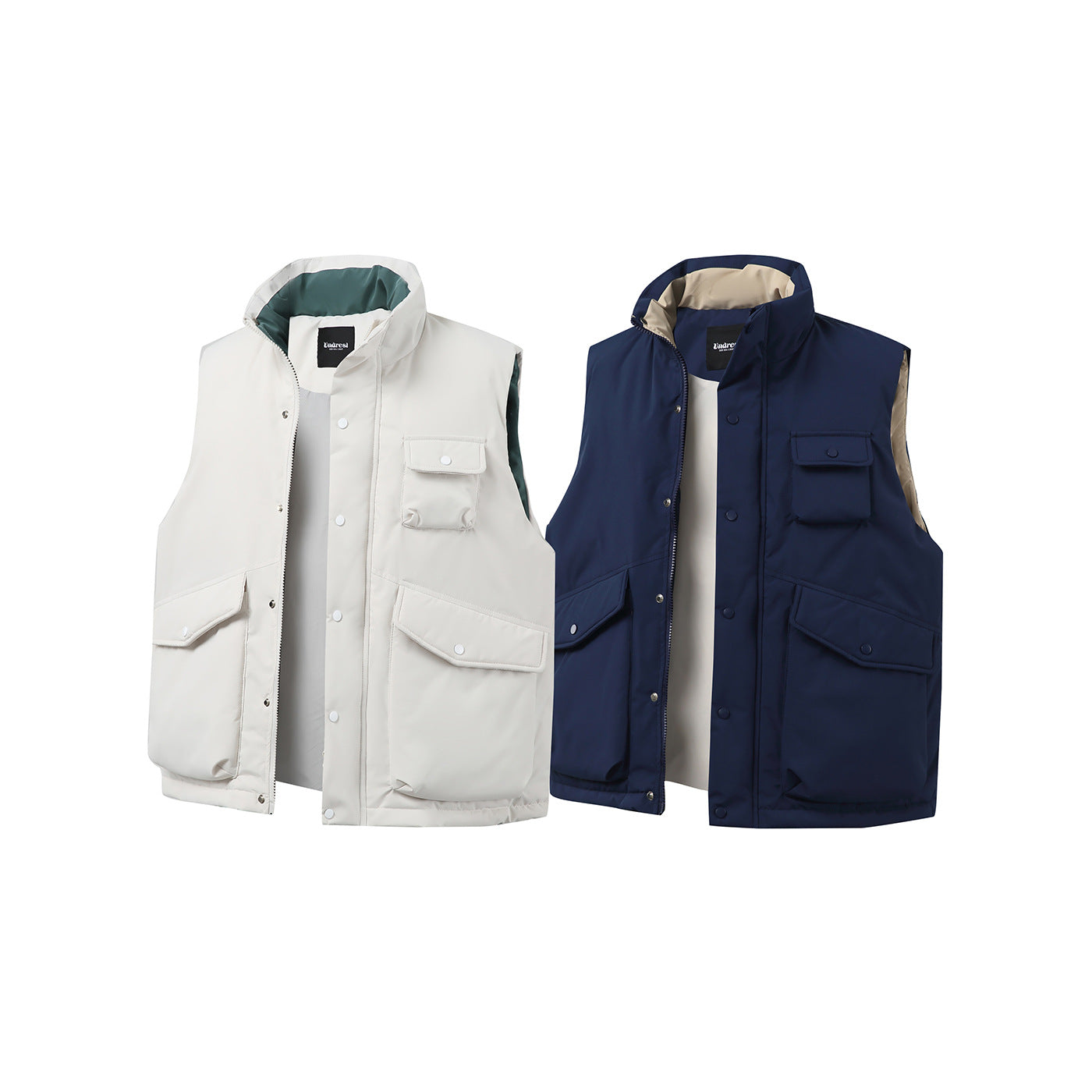 Pocket Workwear Down Vest for Men, Mountain Style Retro Warm Vest