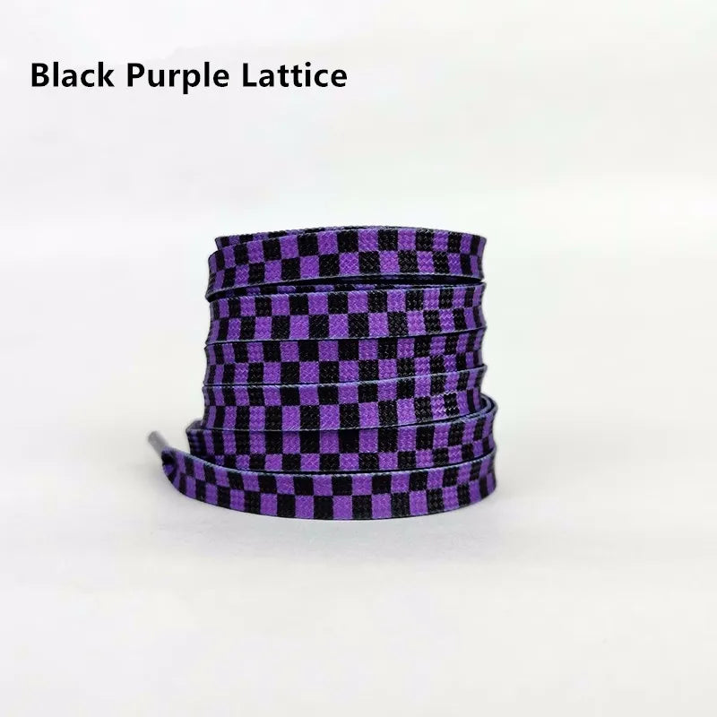 Harajuku Style Black White Checkerboard Shoelaces