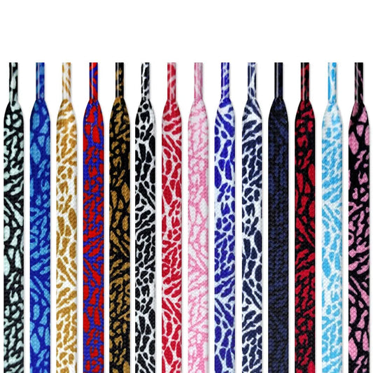 Burst Crack Texture Shoelaces - Leopard Print