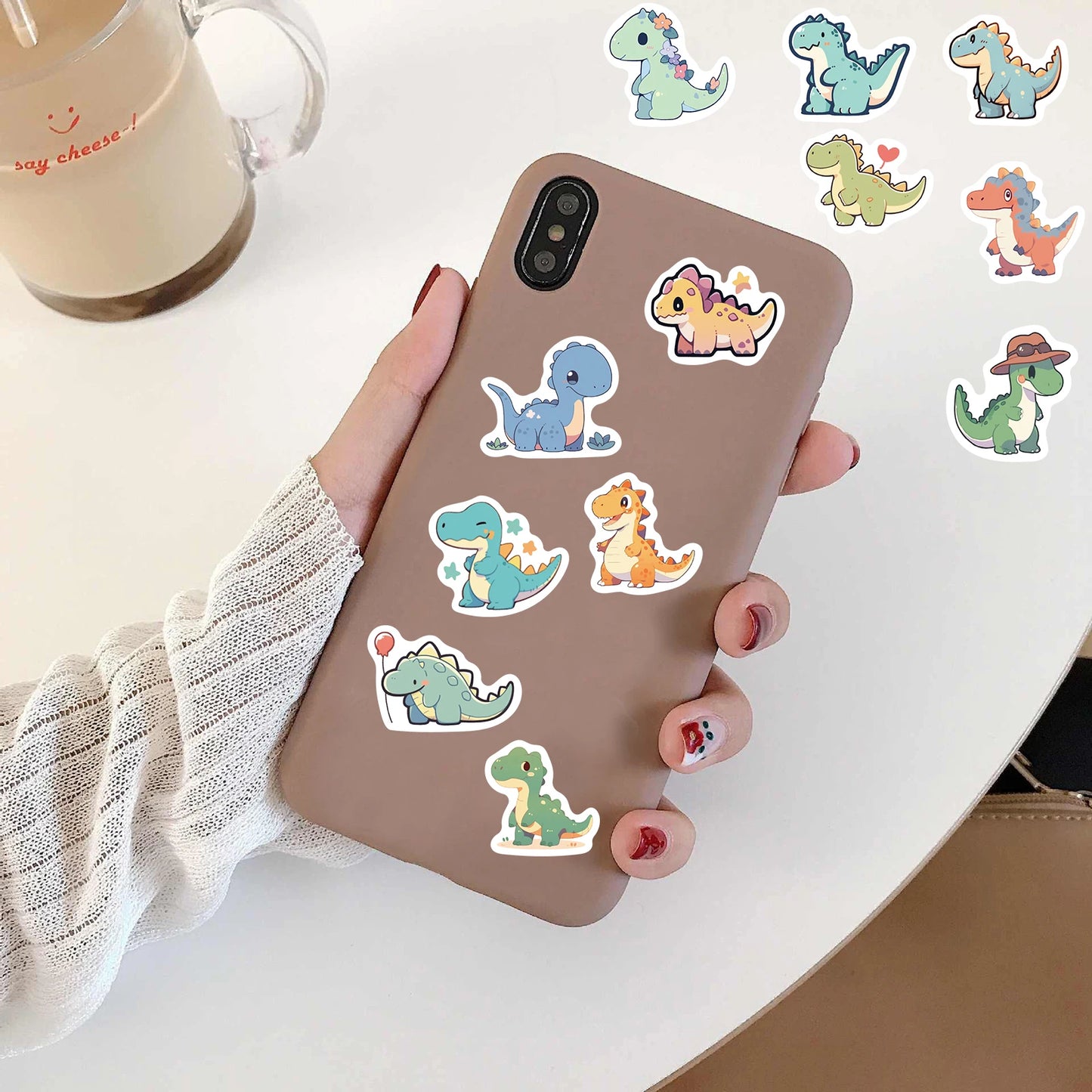 100PCS Cute Cartoon Dinosaur Stickers