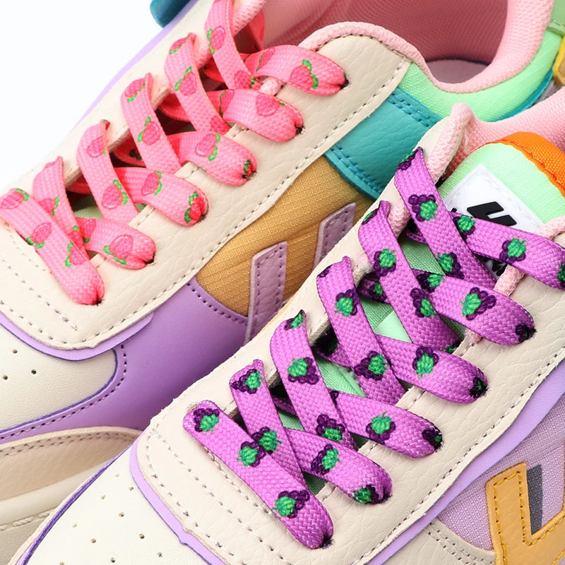 Fruit Shoelaces Floral Print - Fun Flat Laces for Sneakers