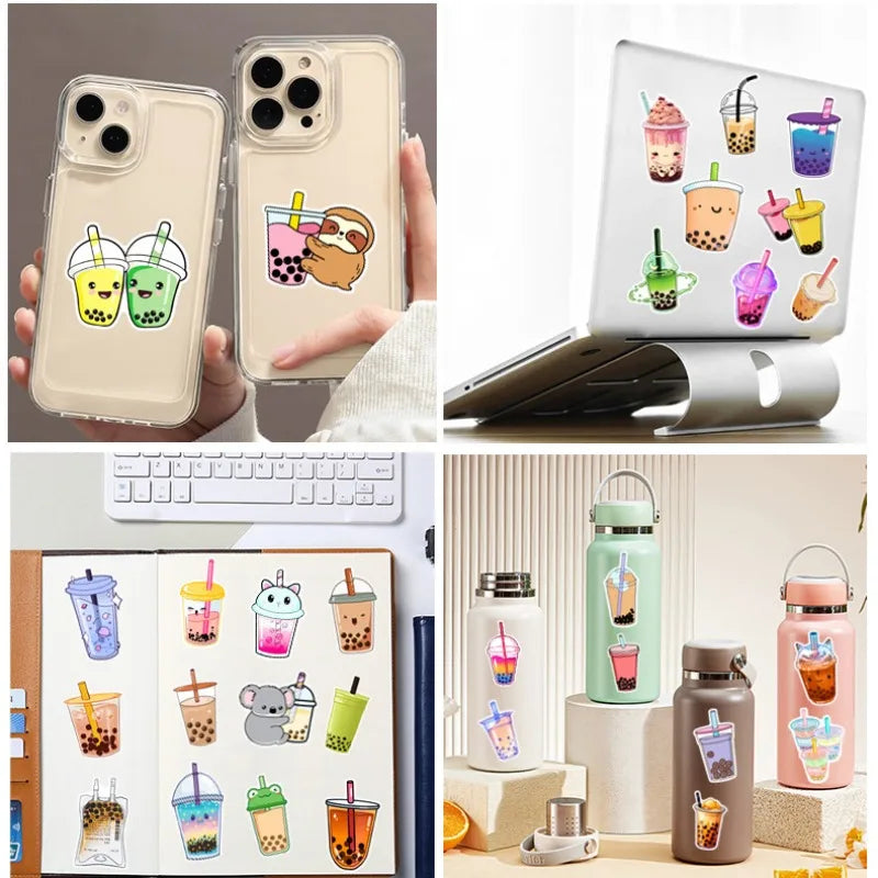Cute Pearl Milk Tea Drink Graffiti Stickers