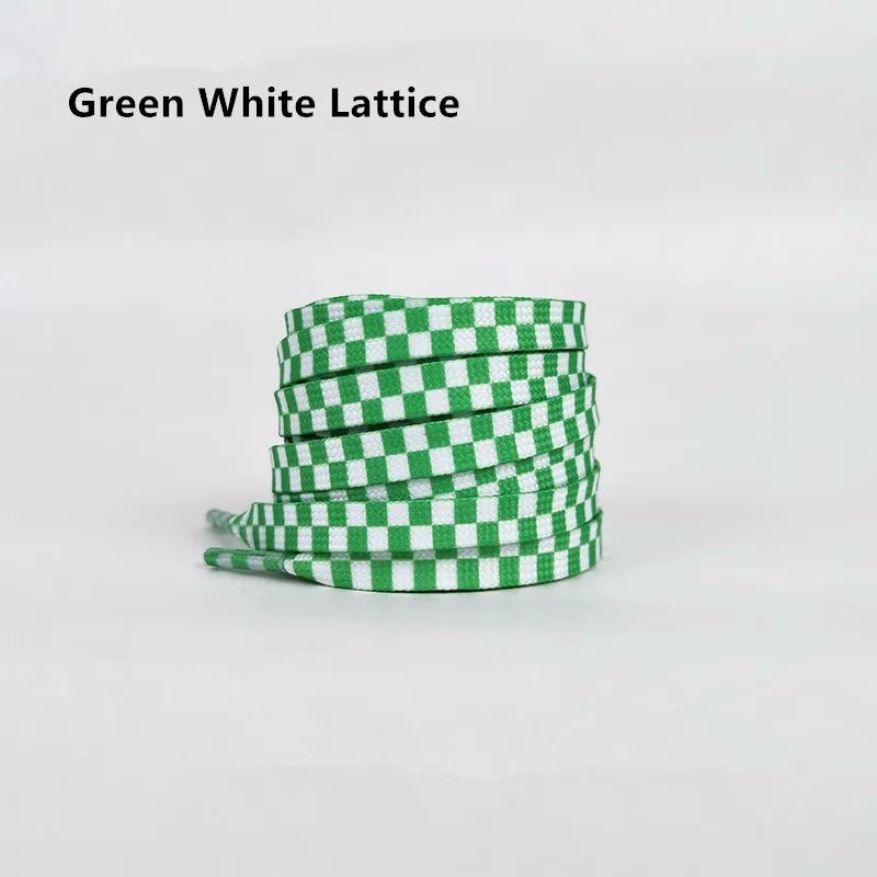Harajuku Style Black White Checkerboard Shoelaces