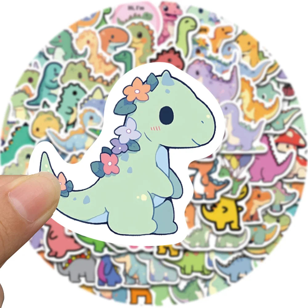 100PCS Cute Cartoon Dinosaur Stickers