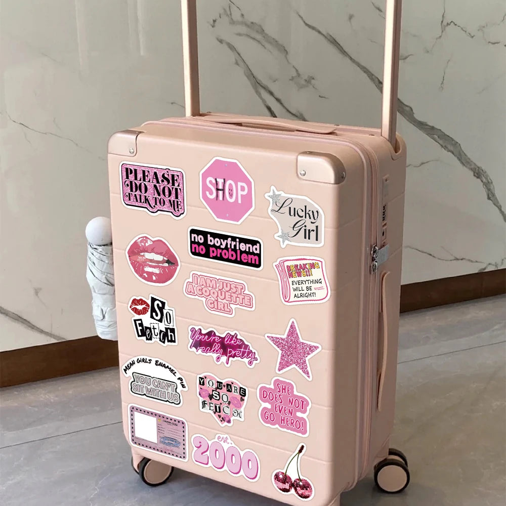 50pcs Pink Y2K Style Stickers