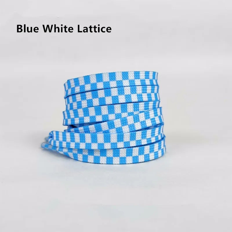 Harajuku Style Black White Checkerboard Shoelaces