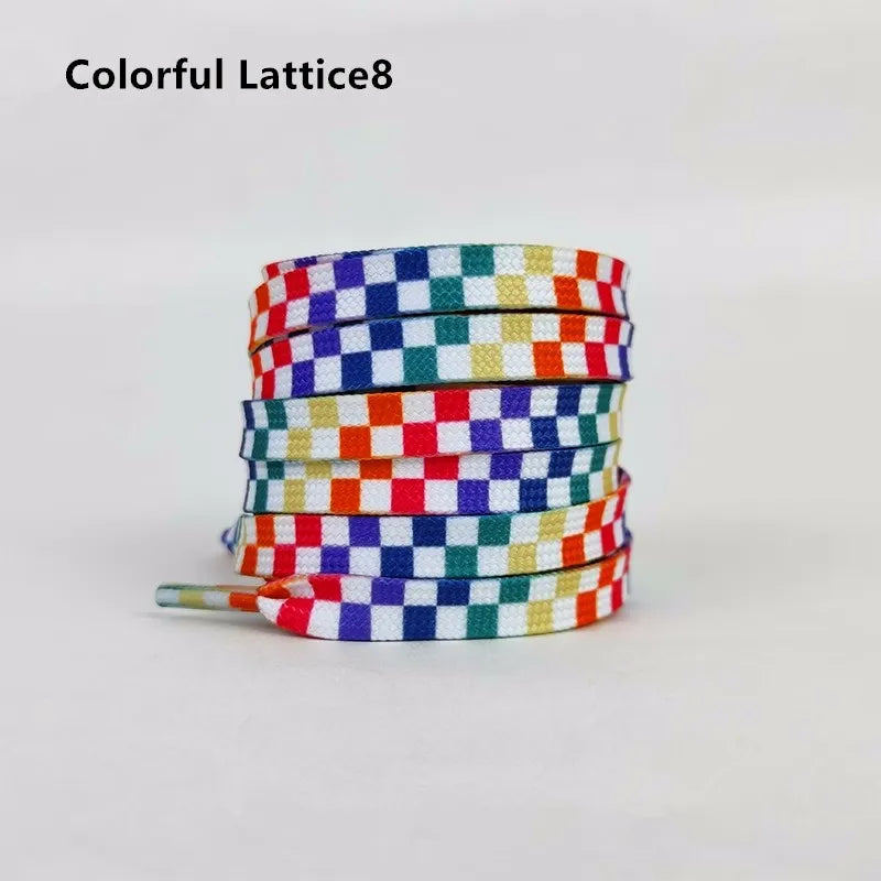 Harajuku Style Black White Checkerboard Shoelaces