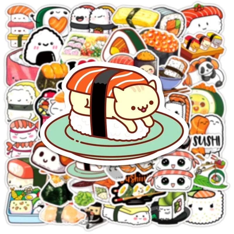 Cute Cartoon Sushi PVC Stickers