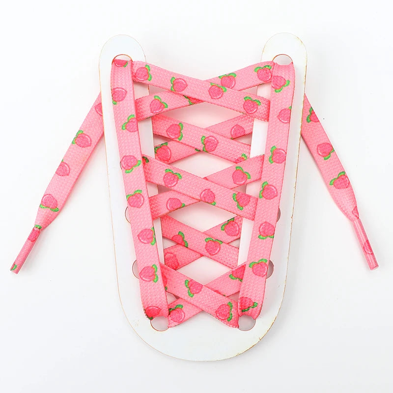 Fruit Shoelaces Floral Print - Fun Flat Laces for Sneakers