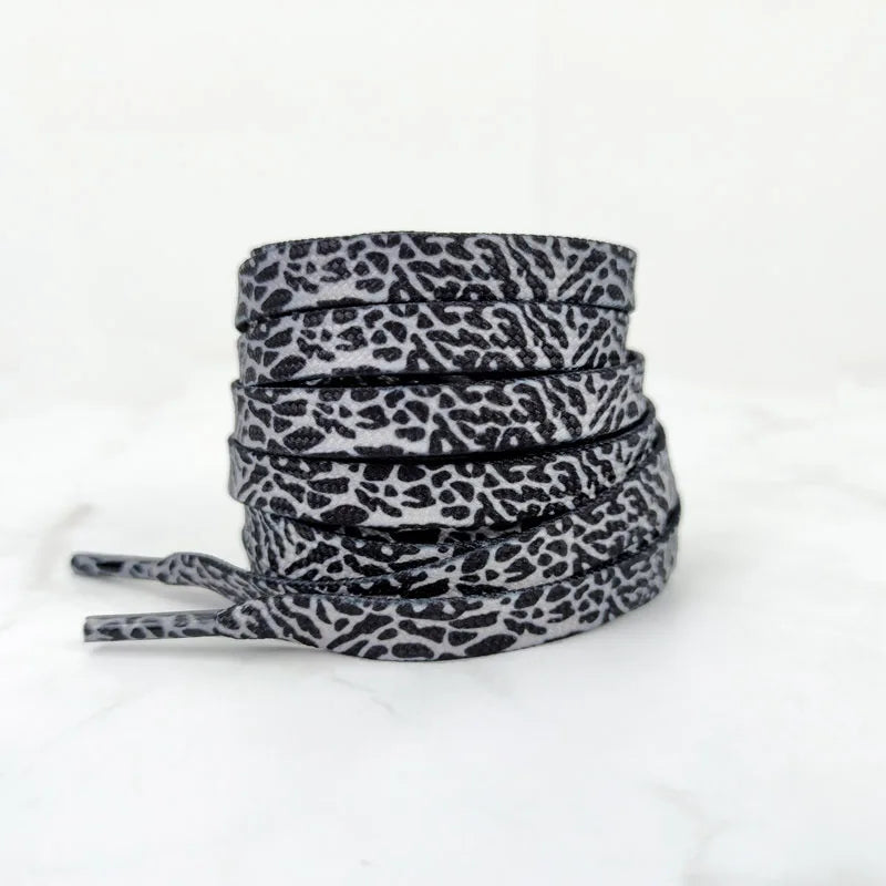 Burst Crack Texture Shoelaces - Leopard Print