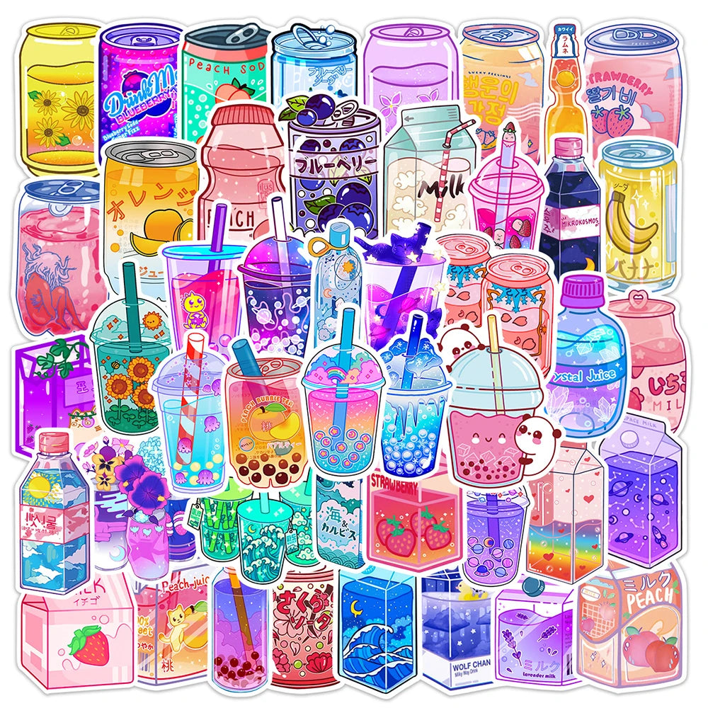 10/30/50PCS Cute Aesthetic Drink Stickers