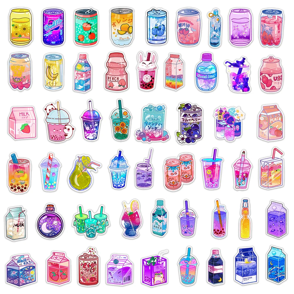 10/30/50PCS Cute Aesthetic Drink Stickers