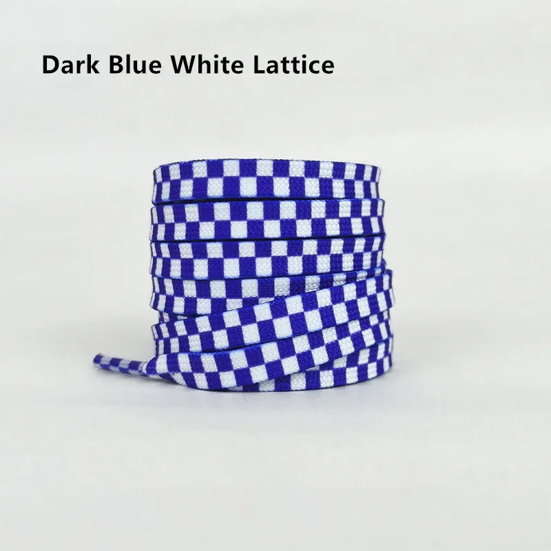 Harajuku Style Black White Checkerboard Shoelaces