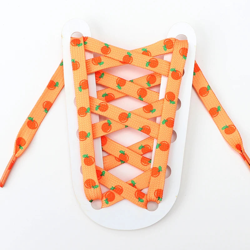 Fruit Shoelaces Floral Print - Fun Flat Laces for Sneakers