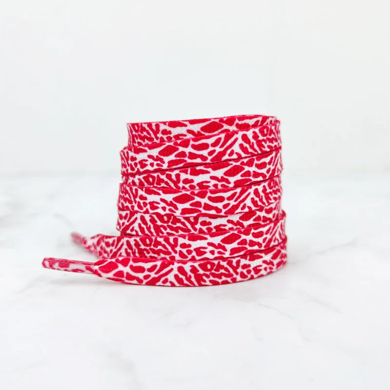 Burst Crack Texture Shoelaces - Leopard Print