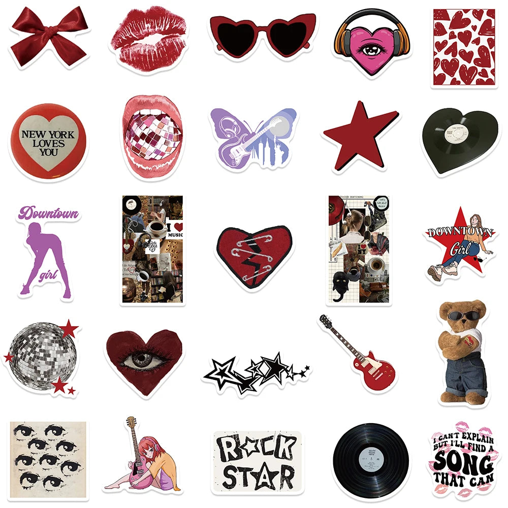 50pcs Retro Aesthetic 90s Y2K Stickers