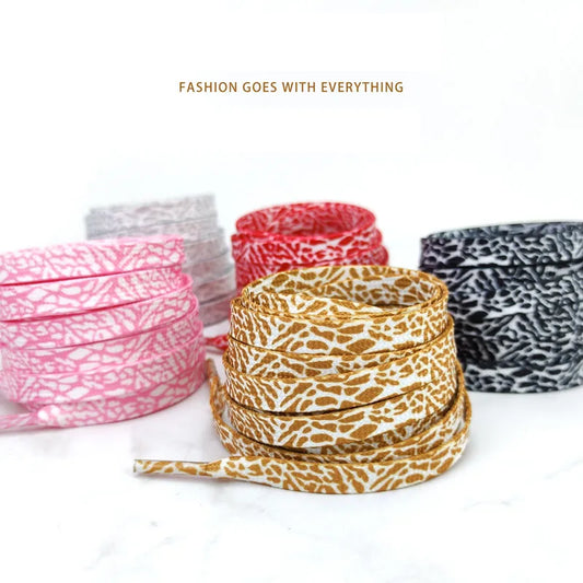 Burst Crack Texture Shoelaces - Leopard Print