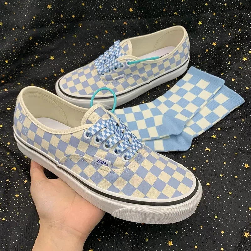 Harajuku Style Black White Checkerboard Shoelaces