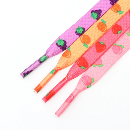 Fruit Shoelaces Floral Print - Fun Flat Laces for Sneakers