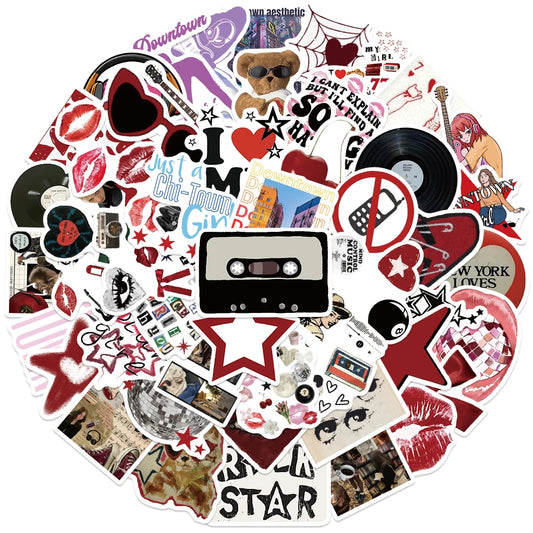 50pcs Retro Aesthetic 90s Y2K Stickers