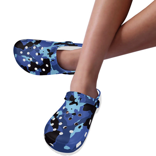 Blue Camo Print Adults Clogs