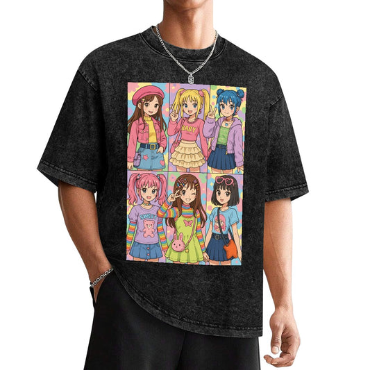 Harajuku Kawaii Fashion Y2K Vintage Off-Shoulder Tee