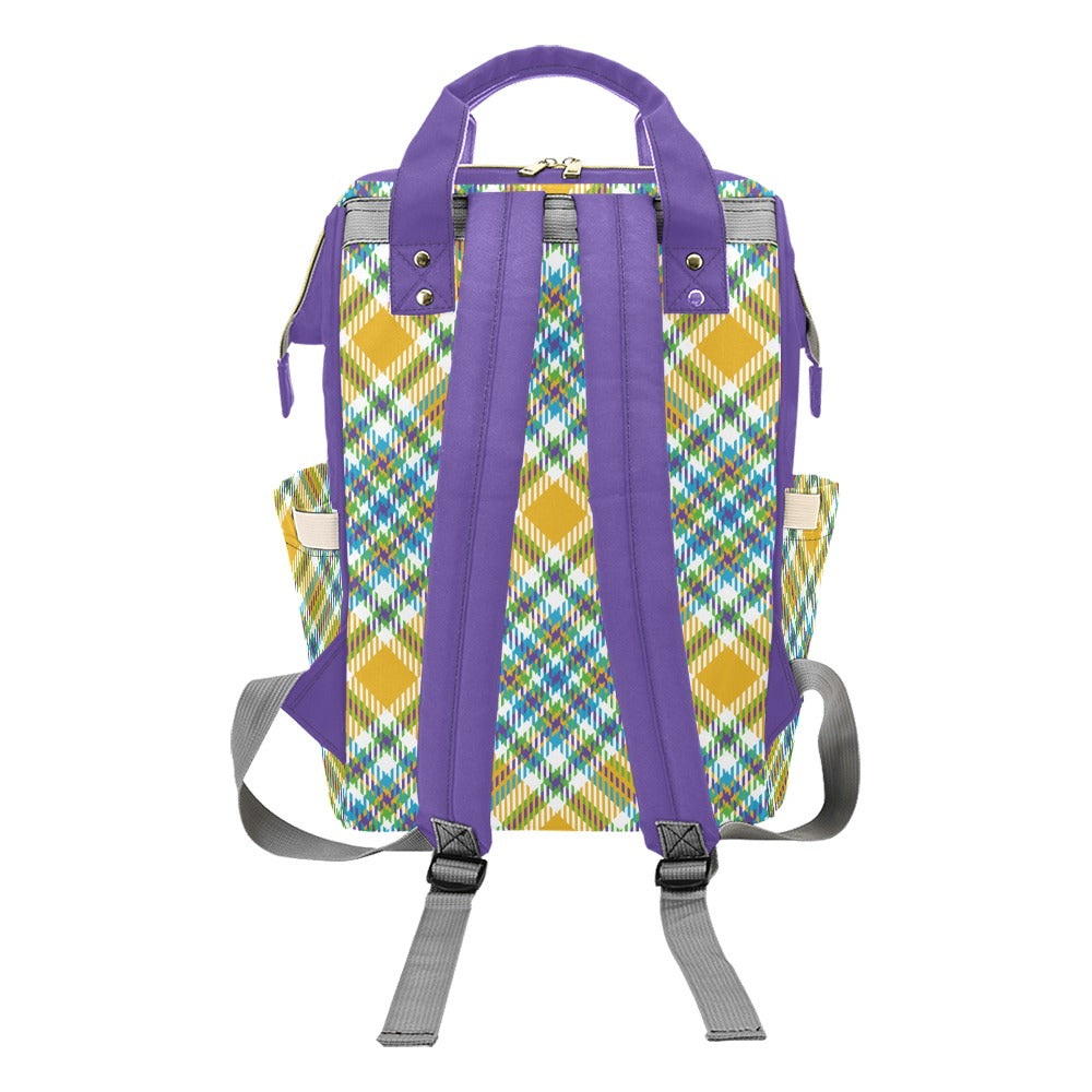 Yellow Plaid Multi-Function Backpack