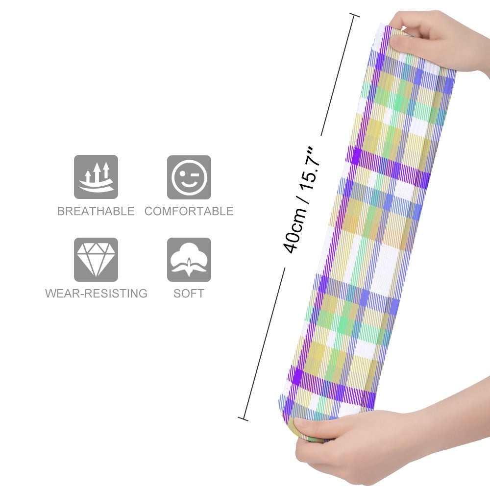 Pastel Plaid Breathable Socks