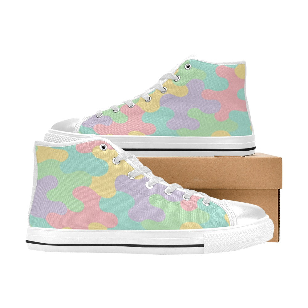 Harajuku Pastel Rainbow Camo High Top Shoes