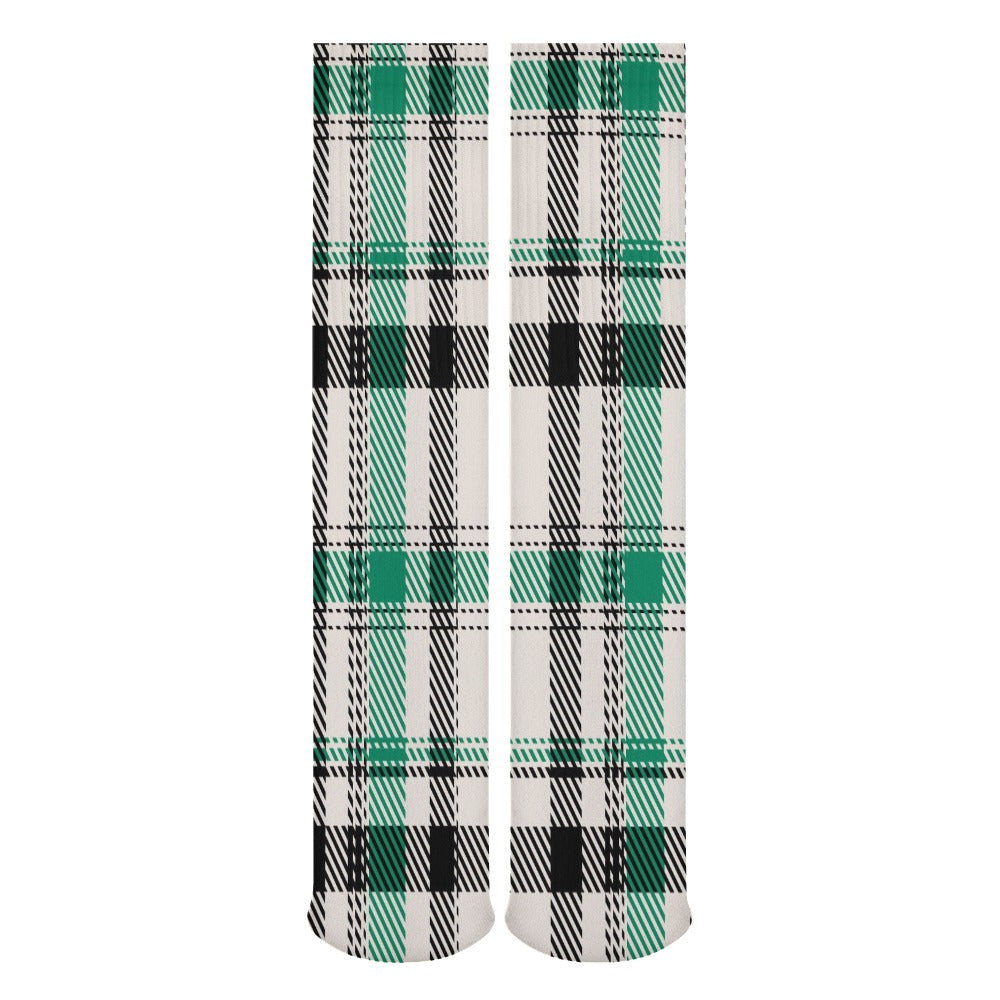 Green Plaid Breathable Socks
