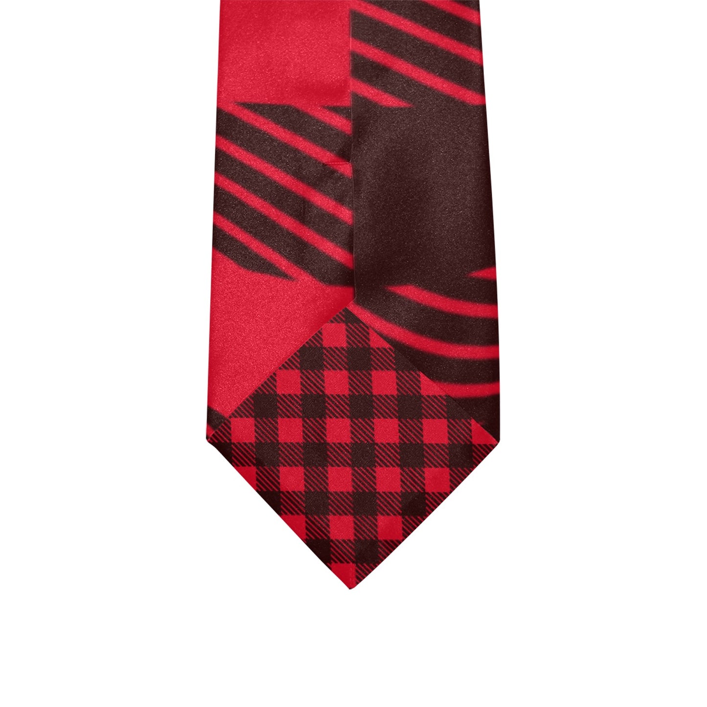 Red Black Checkerboard Lumberjack Plaid Custom Peekaboo Necktie