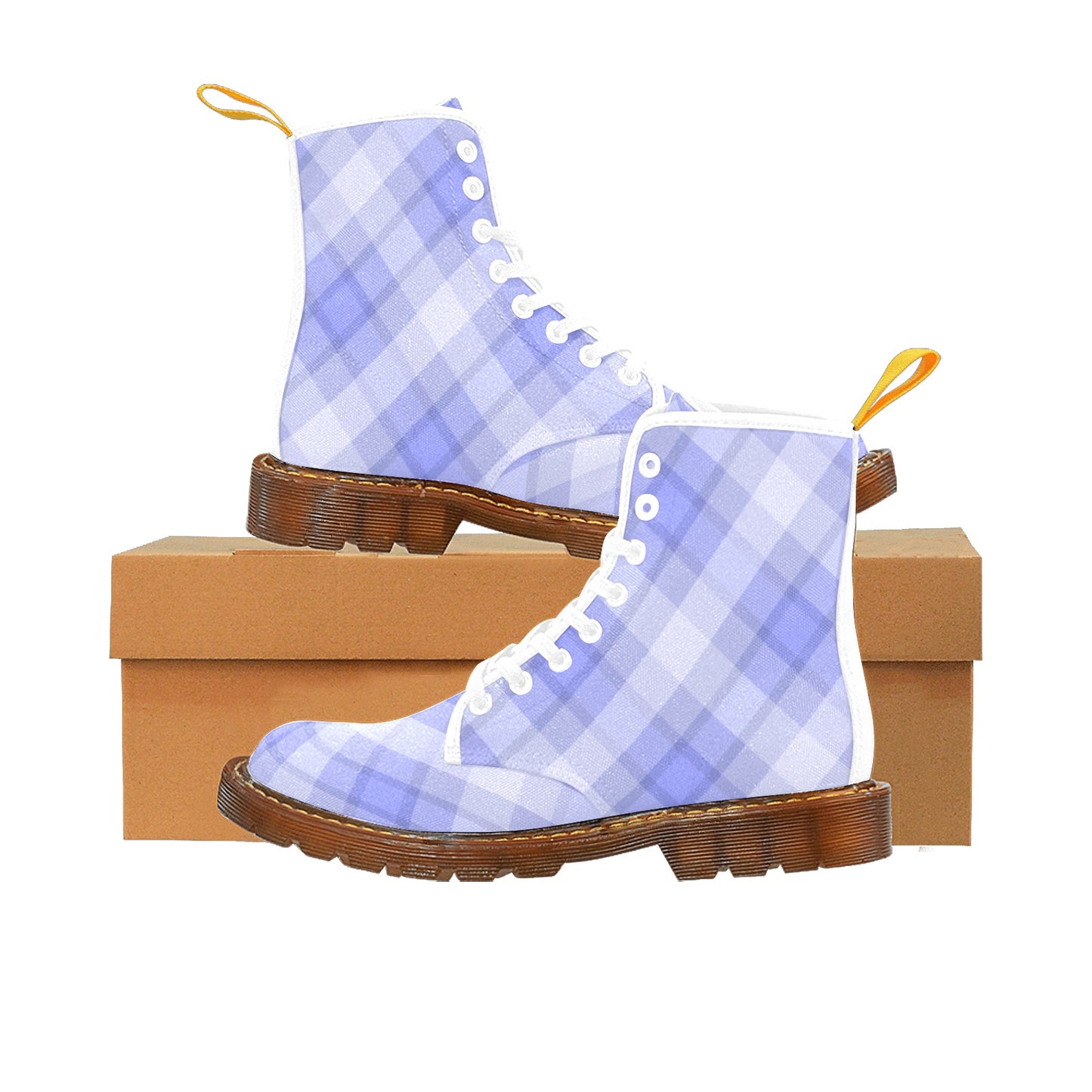 Light Blue Women's Lace Up Canvas Boots