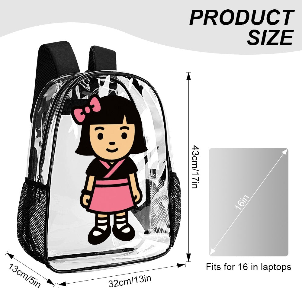 Cute Kawaii Harajuku Transparent Backpack 17 Inch