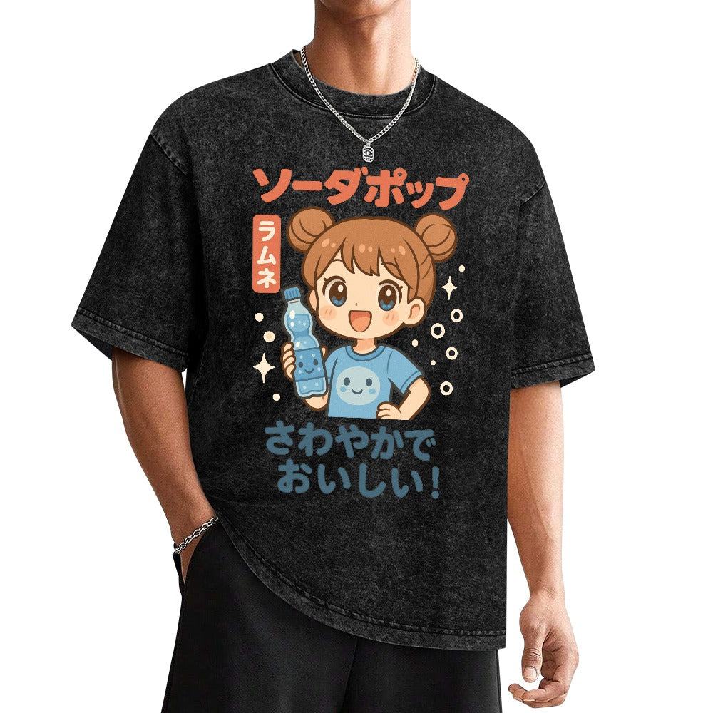 Kawaii Japanese Water Girl Vintage T-Shirt