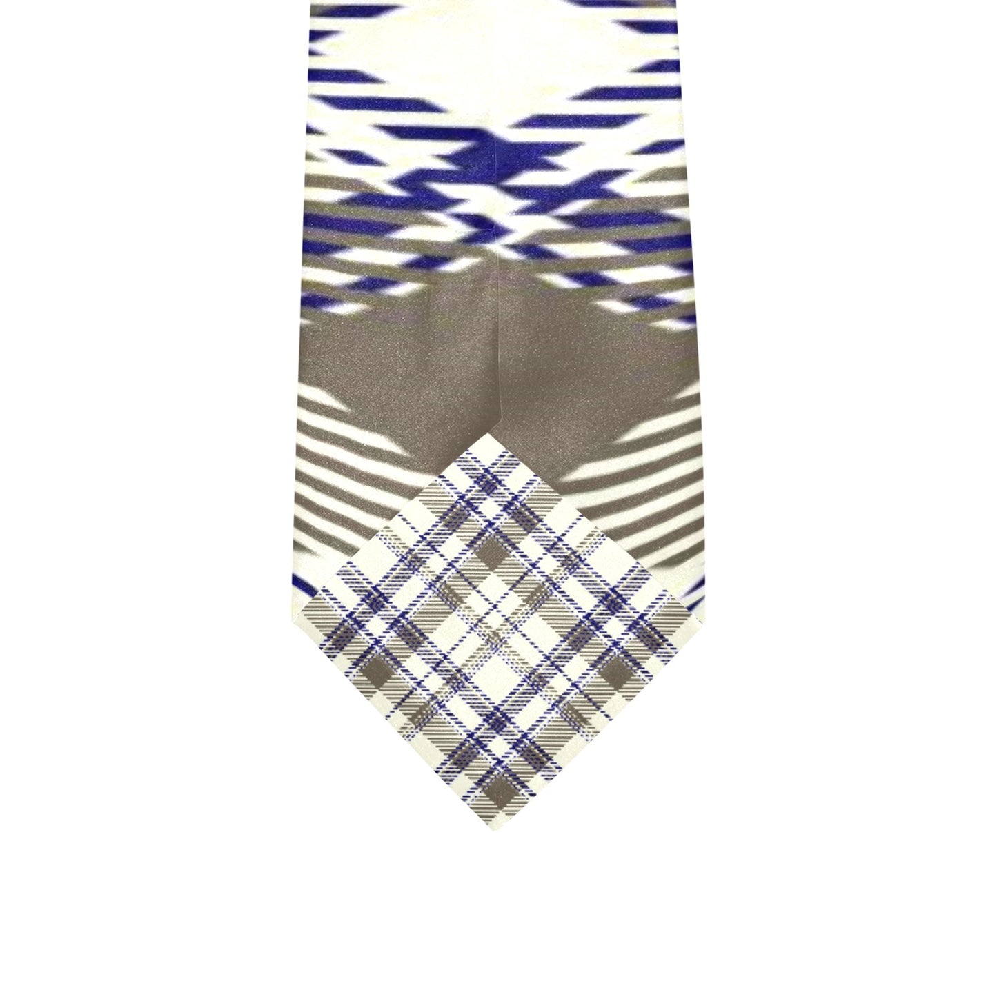 Custom Peekaboo Necktie in Blue Gray White