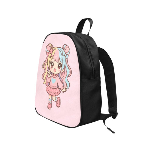 Kawaii Minimalist Harajuku Girl Canvas Backpack