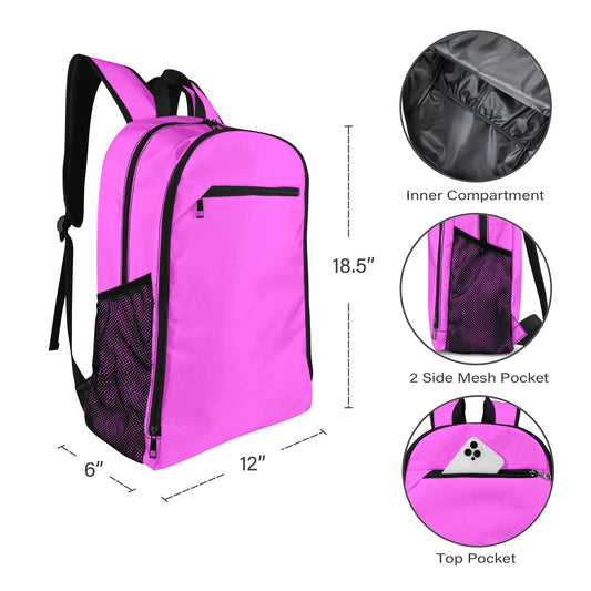 Highlighter Purple All Over Print Leisure Sports Backpack