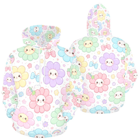 Pastel Harajuku Floral Pattern Women's All Over Print Hoodie