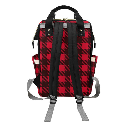 Red/Black Checkerboard Lumberjack Multi-Function Backpack