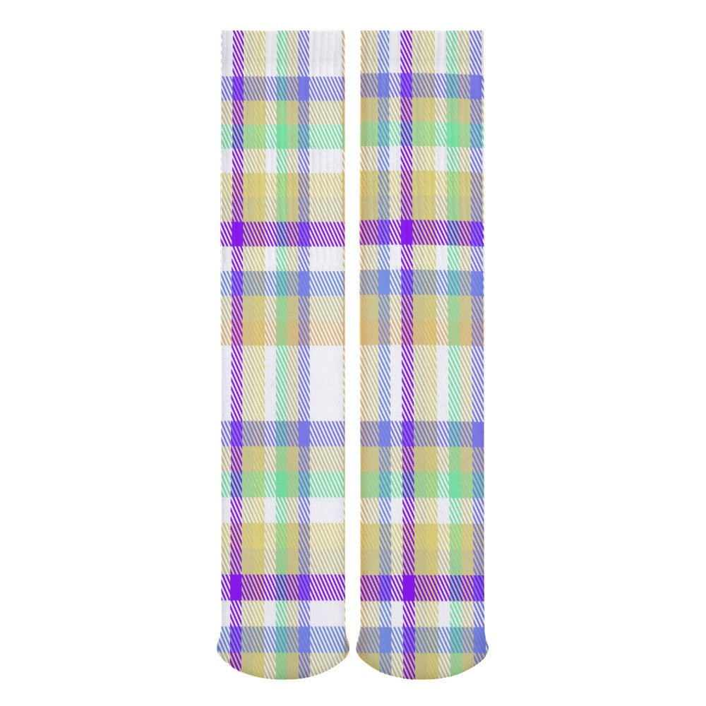 Pastel Plaid Breathable Socks