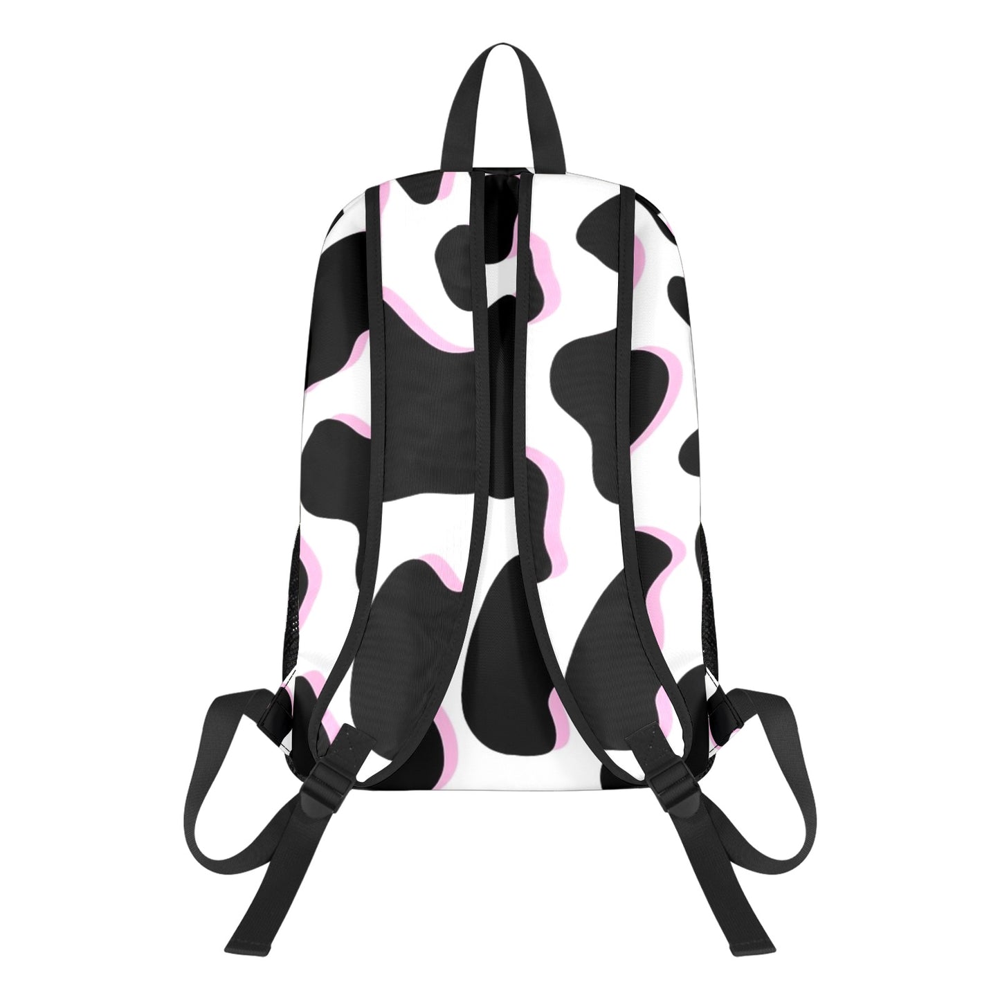Black and Pink Cow Pattern Backpack
