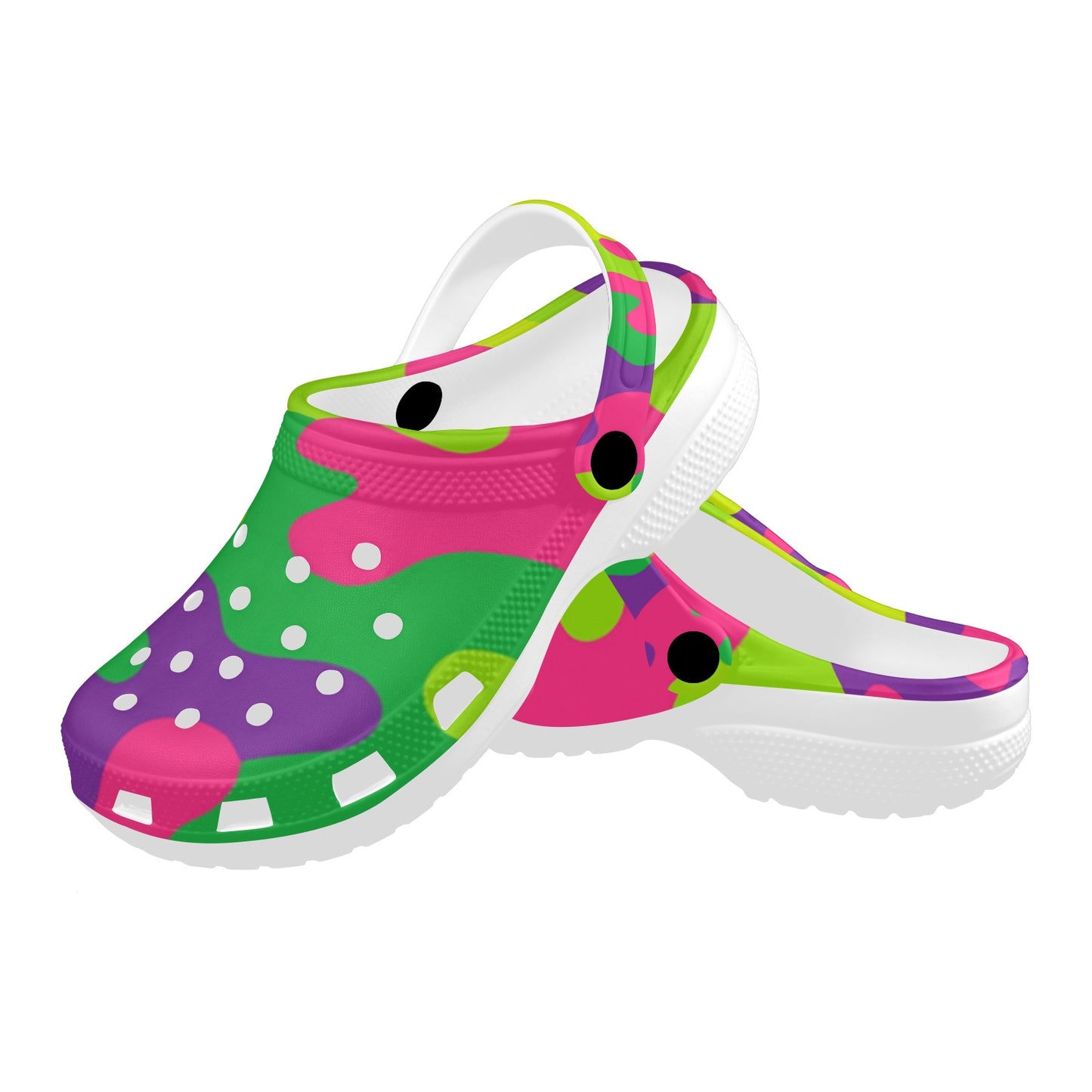 Harajuku Rainbow Camo Clogs