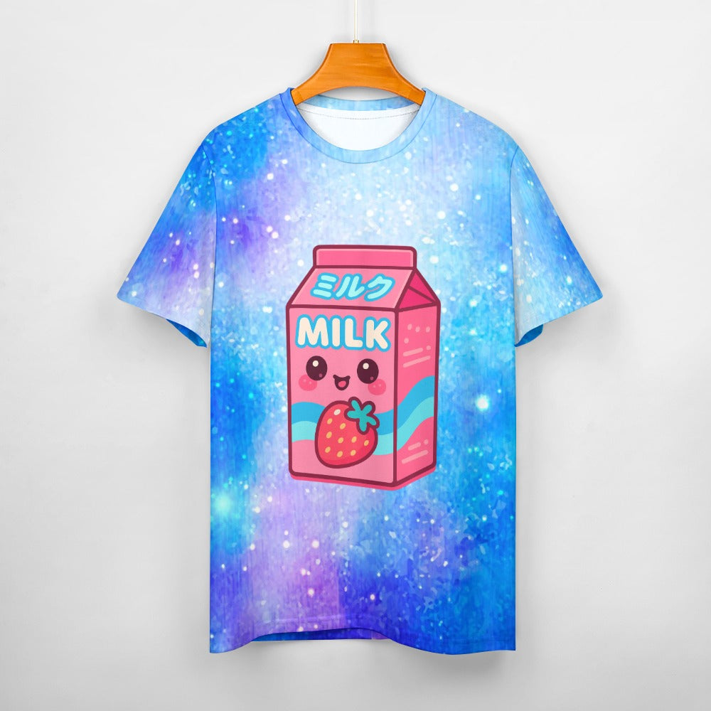 Strawberry Milk Galaxy Women's 100% Cotton T-Shirt