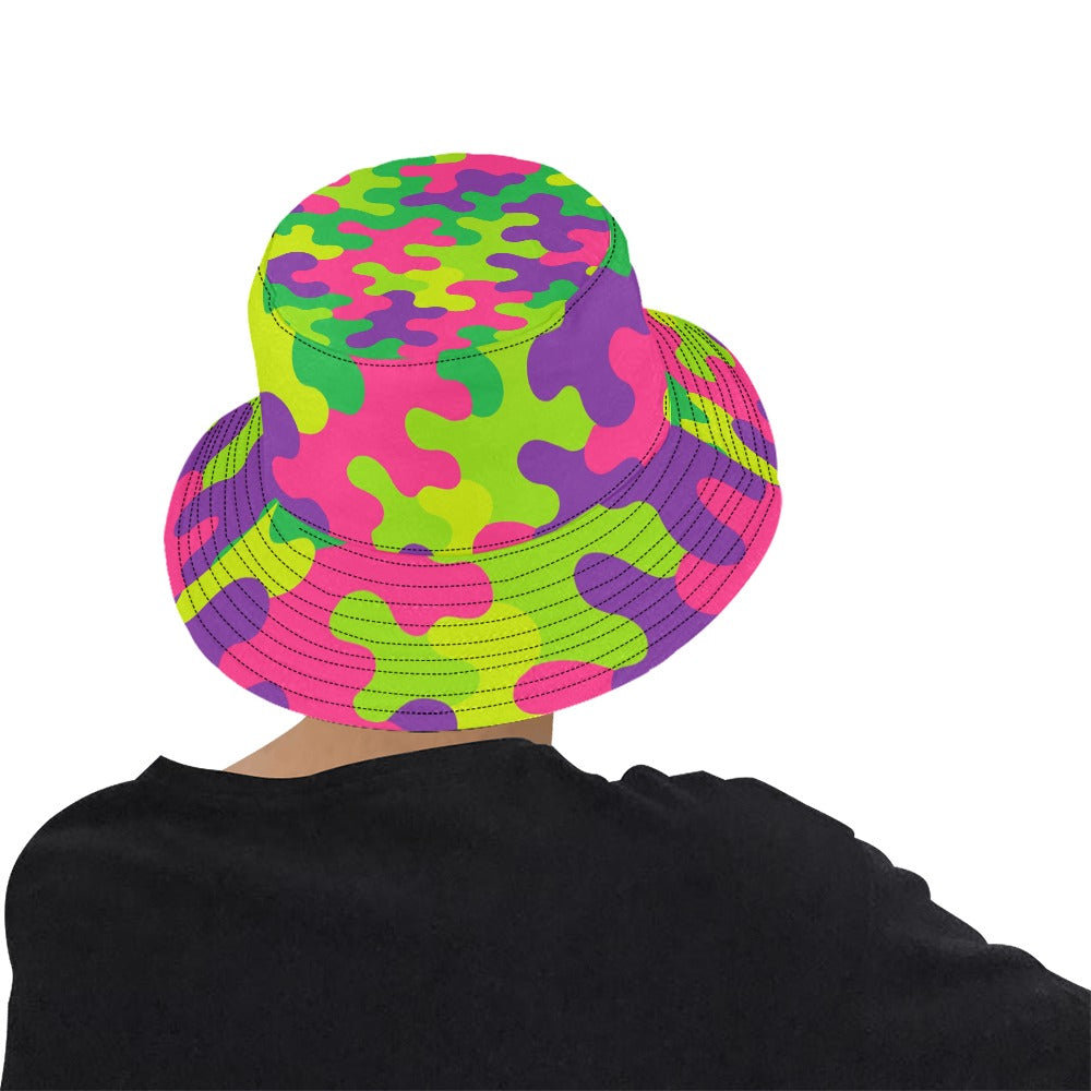Harajuku Rainbow Camo Camouflage Bucket Hat