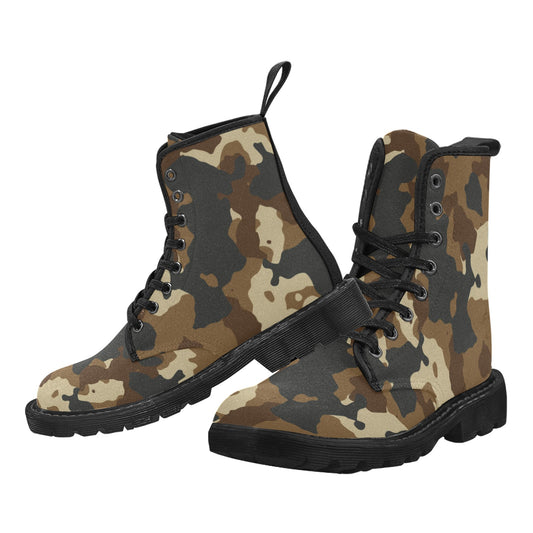 Brown Camo Men's Lace Up Canvas Boots